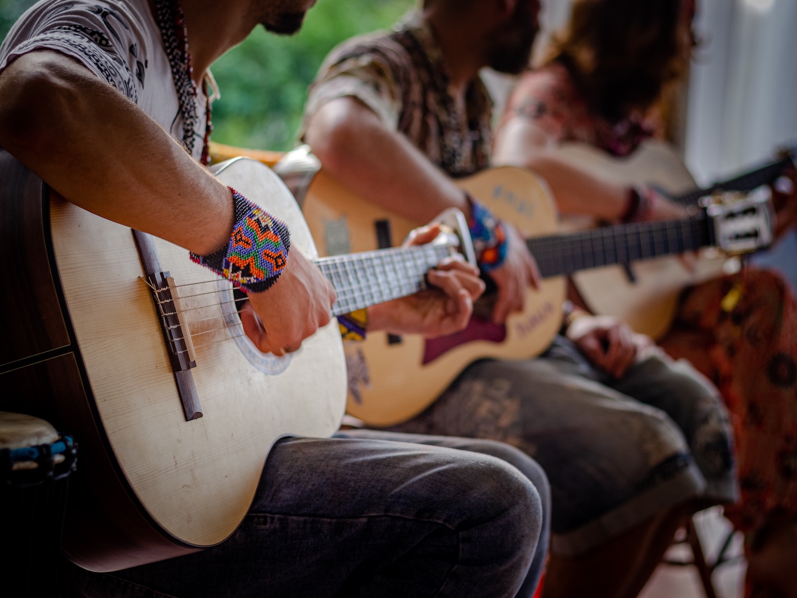 Community gathering in nature